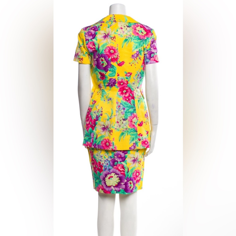 Georges Rech Floral Yellow Skirt Suit - Picture 4 of 8